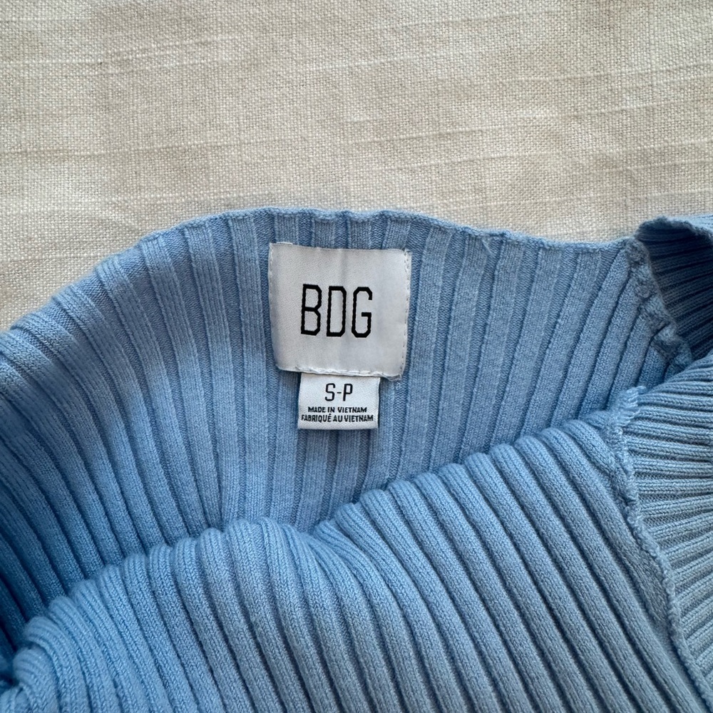 BDG Blue Ribbed Tank Top - Picture 3 of 3